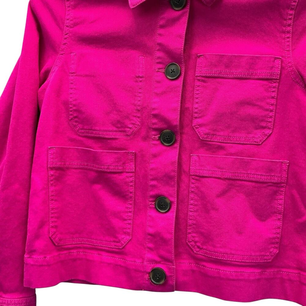 Made And Love Loft Denim Jacket Women’s Size Small Bright Pink - Picture 2 of 15